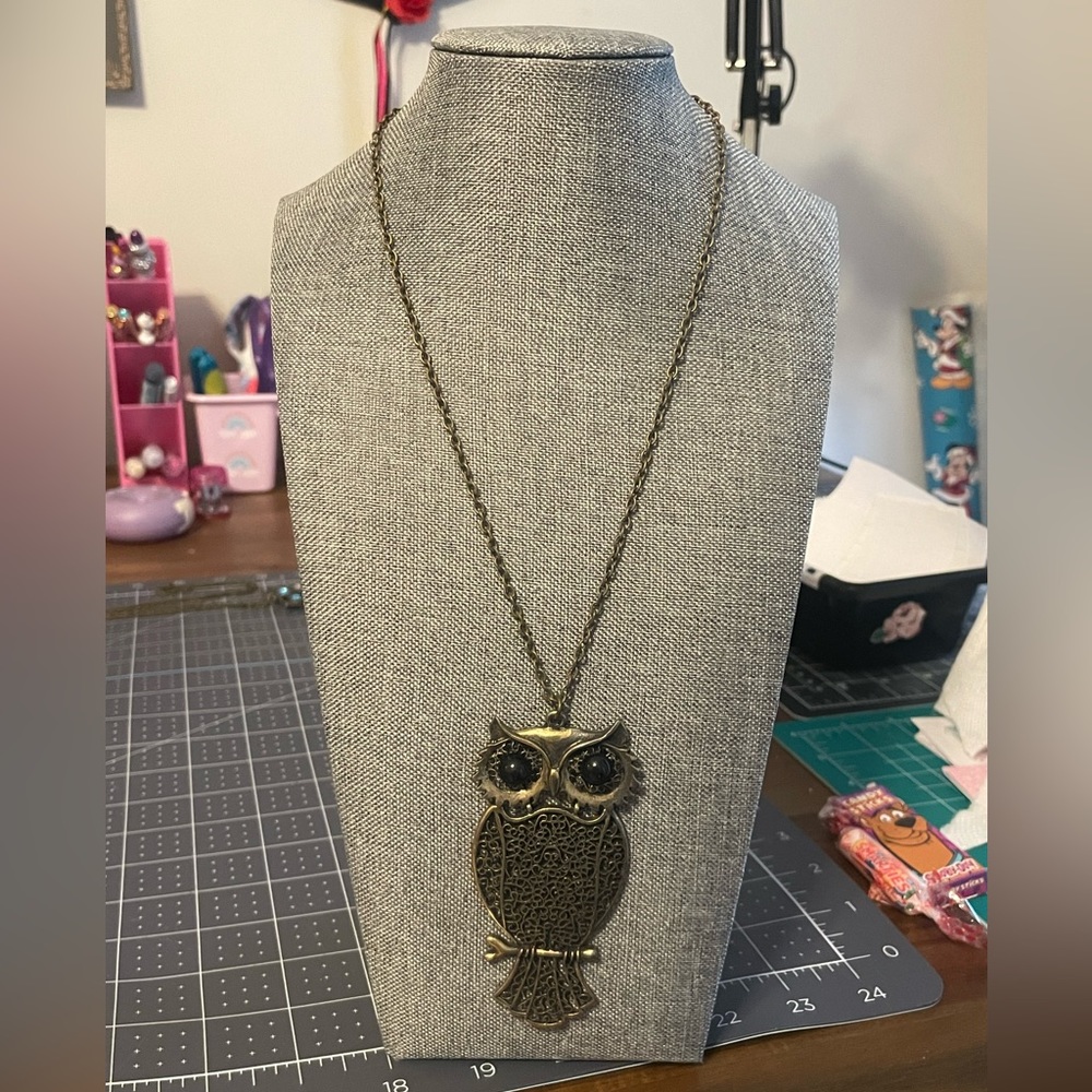 Owl statement necklace